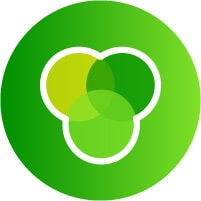 Green icon with gradient ven diagram